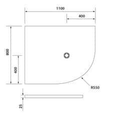 POLYSAN FLEXIA vanička z litého mramoru čtvrtkruh, s možností úpravy, 110x80cm, R550, levá 91261 - Polysan