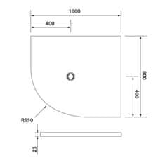 POLYSAN FLEXIA vanička z litého mramoru čtvrtkruh, s možností úpravy, 100x80cm, R550, pravá 91251 - Polysan