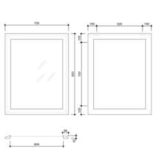 SAPHO AMBIENTE zrcadlo v dřevěném rámu 720x920mm, bronzová patina NL700 - Sapho