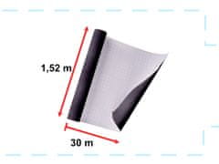 WOWO Kartáčovaná Metalická Fólie v Černé Barvě, Role 1,52x30m