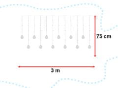 WOWO Závěsná LED Lampa s 108 Diódami, Koulový Design, 3m, Teplá Bílá Barva