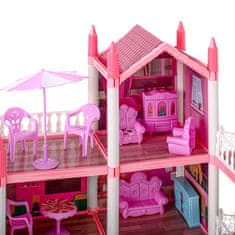 InnoVibe Růžový domeček pro panenky s nábytkem - 61 cm