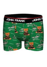 John Frank Pánské boxerky JFBD365, Zelená, XXL