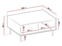 Veneti Konferenční stolek na nožkách RALLS - černý