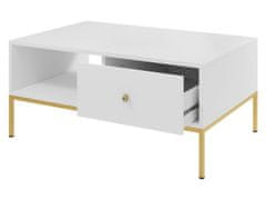 Veneti Konferenční stolek PANRUP - bílý / zlatý