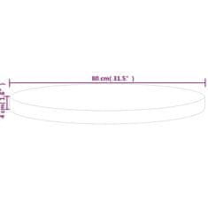 Vidaxl Kulatá stolní deska Ø 80x4 cm masivní dub bez povrchové úpravy