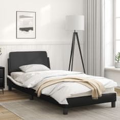 shumee Rám postele s čelem černý a bílý 80 x 200 cm umělá kůže