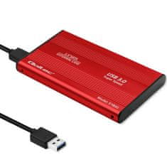 Qoltec Kryt/kapsa 2,5" SATA3 | USB 3.0 HDD/SSD Červený