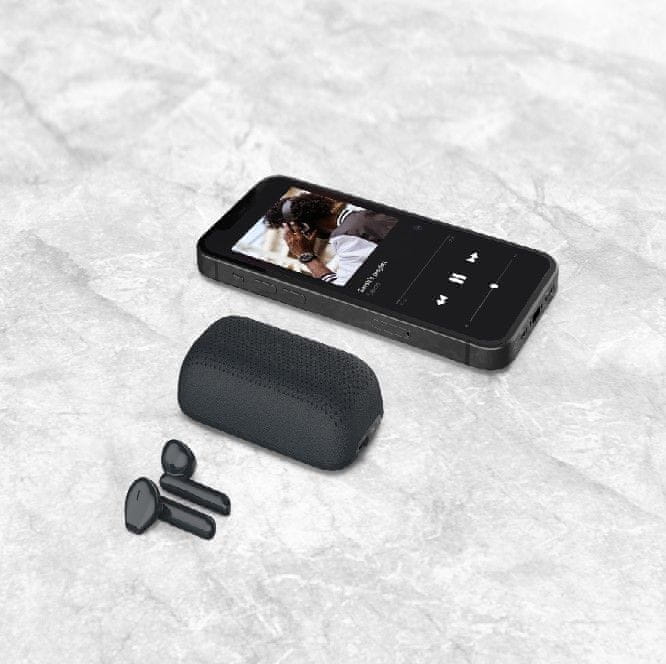  moderný bezdrôtový prenosný reproduktor lexon speakerbuds krásny dizajn mini rozmery bluetooth tws párovanie 