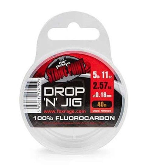 FOX RAGE Fox Rage Fluorocarbon Strike Point Drop N Jig Line 40m 0,25mm 9,37lb