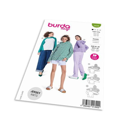 Burda Střih Burda 5828 - Volná mikina s kapucí