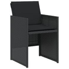 Greatstore 3dílný bistro set s poduškami černý polyratan