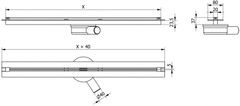 Mexen Mexen FLAT 360 SUPER SLIM 50 cm - Lineární odtokový žlab, zlatá 1551050 - MEXEN