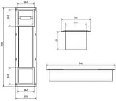 Mexen Mexen X-WALL-BP Zápustný držák toaletního papíru, inox 1914 - MEXEN