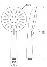 Mexen Mexen R-67 ruční sprcha 3-funkční, černá - 79567-70 - MEXEN