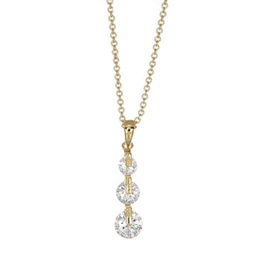Elegantní pozlacený náhrdelník s krystaly Mood 32242.G