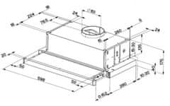 Faber Vestavný odsavač par FLEXA LUX GLASS NG BK A60