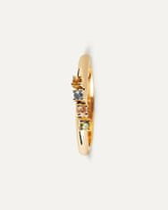 PDPAOLA Půvabný pozlacený prsten se zirkony RAINBOW Gold AN01-C10 (Obvod 54 mm)