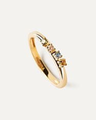 PDPAOLA Půvabný pozlacený prsten se zirkony RAINBOW Gold AN01-C10 (Obvod 54 mm)