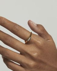 PDPAOLA Elegantní pozlacený prsten se zirkony Gala Vanilla AN01-A52 (Obvod 50 mm)