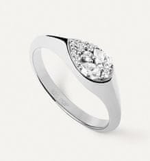PDPAOLA Půvabný stříbrný prsten se zirkony Vanilla AN02-A51 (Obvod 50 mm)