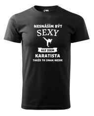 Fenomeno Pánské tričko - Sexy karatista - černé Velikost: 4XL