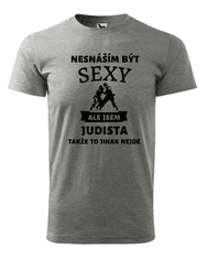 Fenomeno Pánské tričko - Sexy judista - šedé Velikost: M