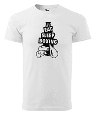 Fenomeno Pánské tričko - Eat sleep boxing - bílé Velikost: 2XL