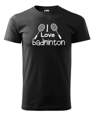 Fenomeno Pánské tričko - I love badminton - černé Velikost: 4XL