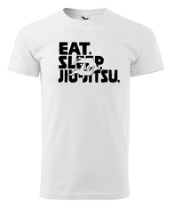 Fenomeno Pánské tričko - Eat sleep jiu-jitsu - bílé Velikost: L