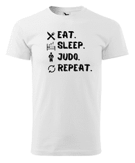 Fenomeno Pánské tričko - Eat sleep judo - bílé Velikost: 3XL