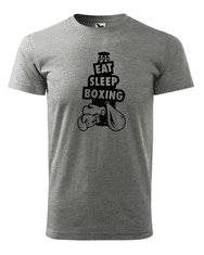 Fenomeno Pánské tričko - Eat sleep boxing - šedé Velikost: 2XL