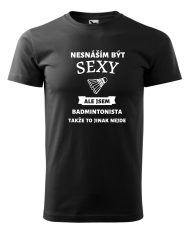 Fenomeno Pánské tričko - Sexy badmintonista - černé Velikost: 4XL