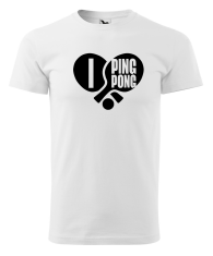 Fenomeno Pánské tričko - I love ping pong - bílé Velikost: 3XL