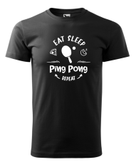 Fenomeno Pánské tričko - Eat sleep ping pong - černé Velikost: 4XL