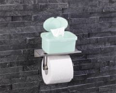 Maximex Držák na toaletní papír s poličkou, nerozová ocel, 9,5 x 18 x 7,5 cm, stříbrný