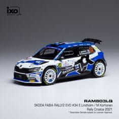 IXO MODELS Škoda Fabia Rally 2 EVO, No.34, Rally Croatia 2021, E.Lindholm/Korhonen IXO 1:43