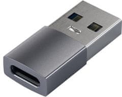 Satechi adaptér USB-A - USB-C, M/F, šedá