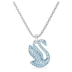 Swarovski Půvabný náhrdelník s modrou Labutí Iconic Swan 5660594