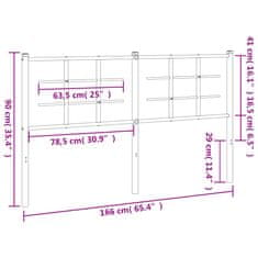 Greatstore Kovové čelo postele černé 160 cm