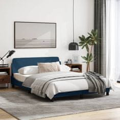 shumee Rám postele s čelem modrý 120x200 cm textil