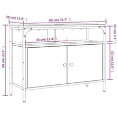 Vidaxl Koupelnová skříňka pod umyvadlo hnědý dub 80x30x60 cm kompozit