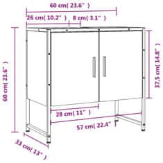 Vidaxl Koupelnová skříňka pod umyvadlo kouřový dub 60x33x60cm kompozit