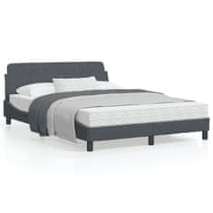 shumee Rám postele s čelem tmavě šedý 120 x 200 cm samet