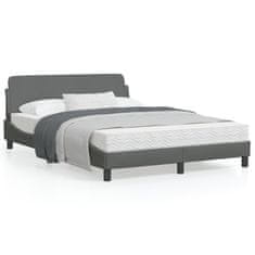 shumee Rám postele s čelem tmavě šedý 120 x 200 cm textil