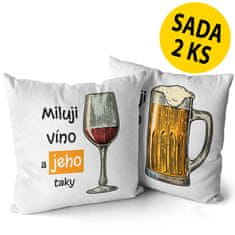 IMPAR SUBLIMACE Polštářky Miluji víno / pivo