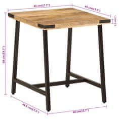 shumee Odkládací stolek 45 x 45 x 50 cm masivní mangovník a železo