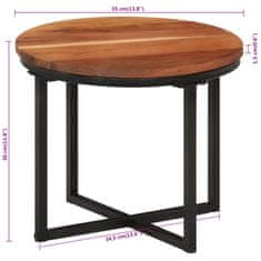 Greatstore Konferenční stolek 35x35x30 cm masivní akáciové dřevo a železo
