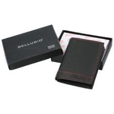 Bellugio Pánská kožená peněženka na výšku Bellugio Deamon, černo-červená