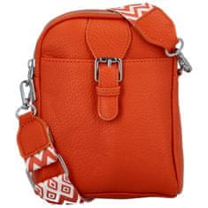 MaxFly Dámská koženková malá crossbody kabelka Brista, oranžová